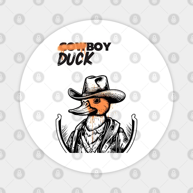 Funny Cowboy Duck Cool Magnet by Wifspin